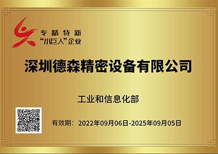 National specialized special new enterprise certificate
